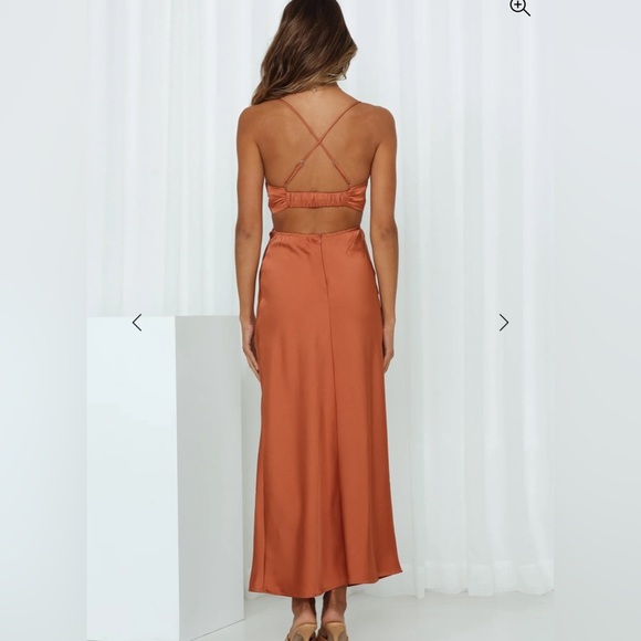 Hello Molly Angels In America Midi Dress Rust size Small/4 NWT - Picture 3 of 15